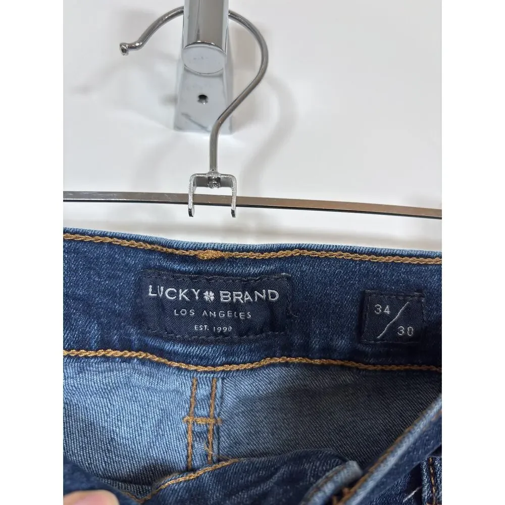 Lucky Brand 410 Athletic Straight Jeans Mens 34x30 Blue Stretch